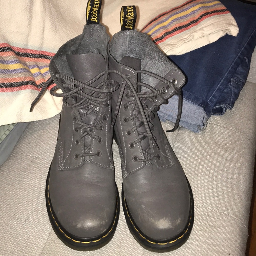 Doc Martens Classics in Soft Gray Leather